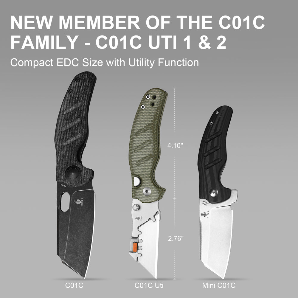 KIZER CUTLERY Sheepdog Utility Knives | C01C Uti 2 | 5Cr15MoV | Micarta | V3488.29JNA1