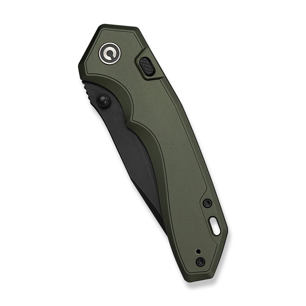 CIVIVI ELITE Brova Thumb Stud & Top Liner Lock Knife Forest Green Aluminum Handle (3.41" Black Stonewashed CPM S35VN Blade) CE25093-3