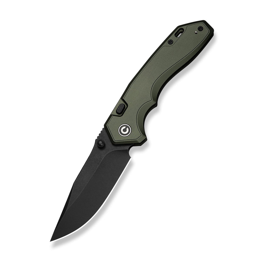 CIVIVI ELITE Brova Thumb Stud & Top Liner Lock Knife Forest Green Aluminum Handle (3.41" Black Stonewashed CPM S35VN Blade) CE25093-3