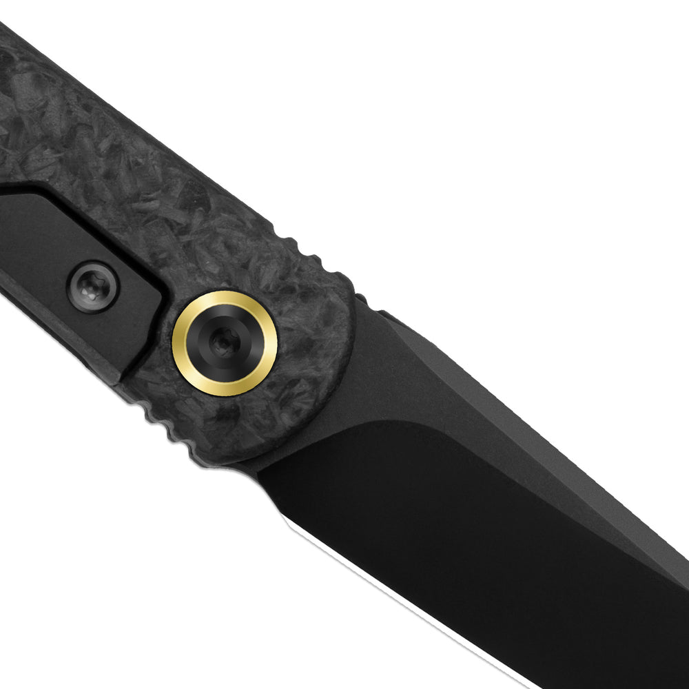 KIZER CUTLERY Feist 3 | CPM S90V + Matte DLC Ultra | Reverse Tanto | Titanium (Matte DLC Ultra) & Carbon Fiber | KizerX™ 3499.3A1