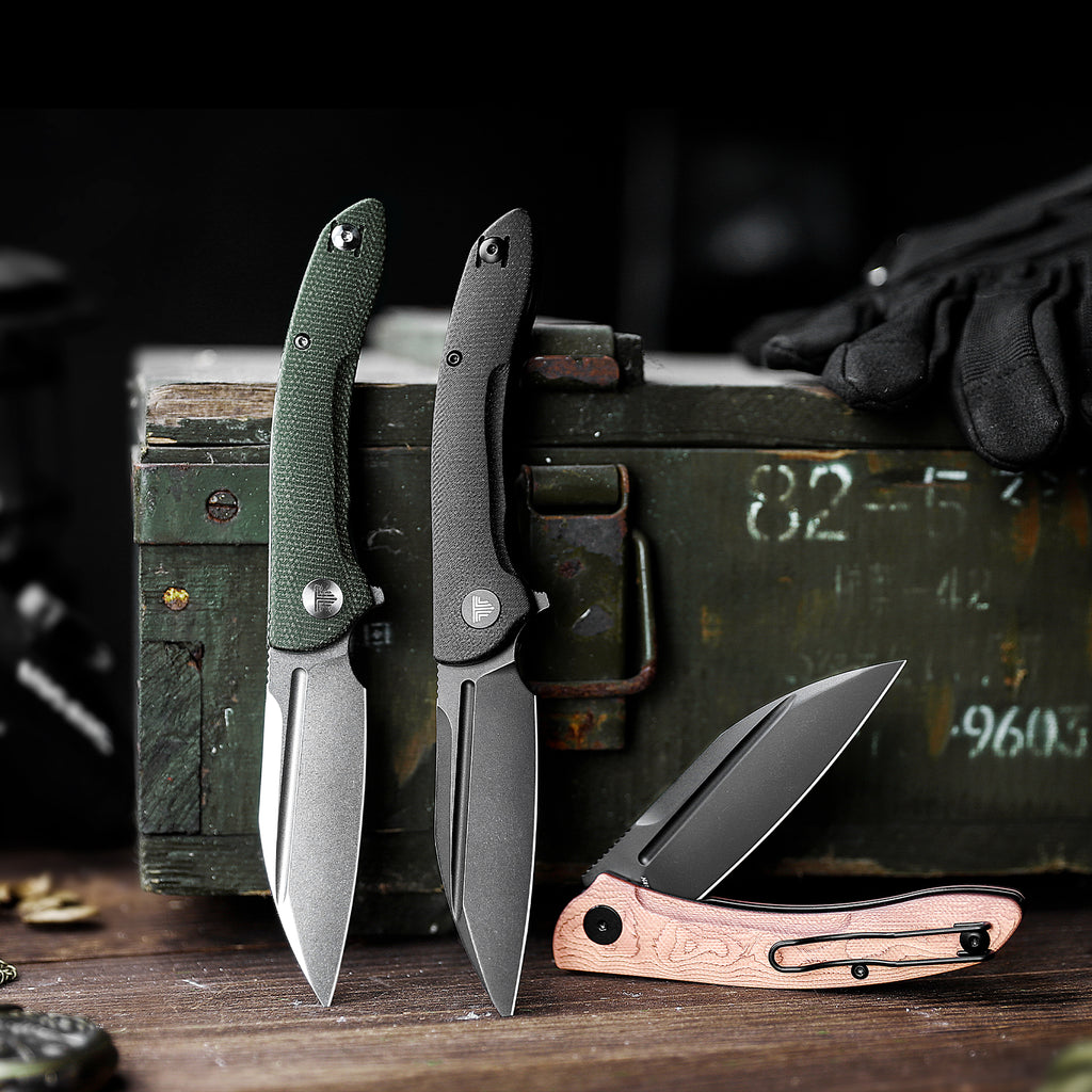 TRIVISA Cuckoo-CU Liner Lock EDC Folding Pocket Knife 3.37'' 14C28N Steel Blade,Copper Foil Handle