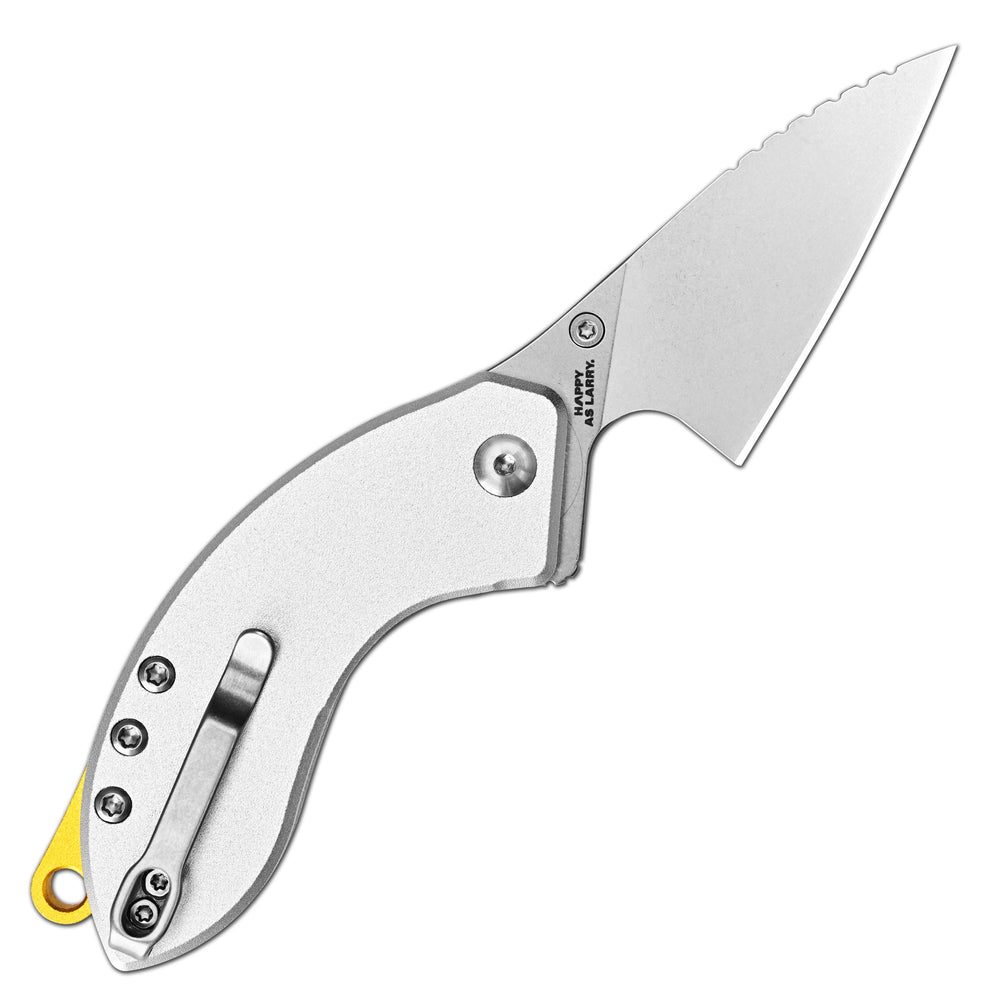 CJRB Spud Thumb Stud & Liner Lock Neck Knife Gray Aluminum Handle(2.34'' AR-RPM9 Steel Stone Wash Blade) J1971-GY