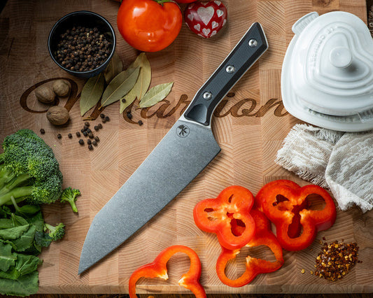 Microtech Gear Chef Knife Stonewash Standard Black G-10 (3000-10BK)