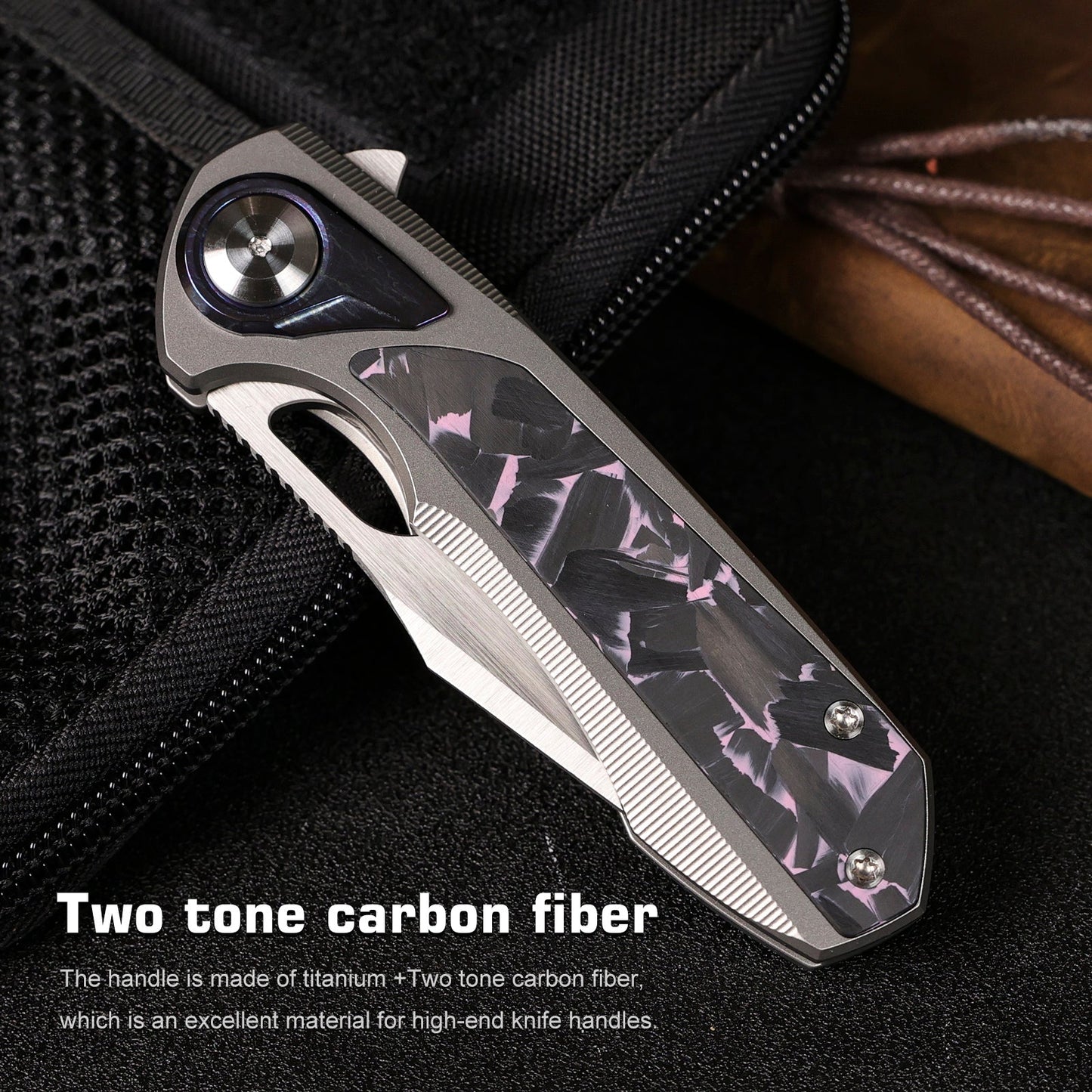 REMETTE RT-Saker Falcon Folding Pocket Knife Innovative Button Lock Structure Design S45VN Blade Titanium Handle Knives ASTP-3 with Safety Lock