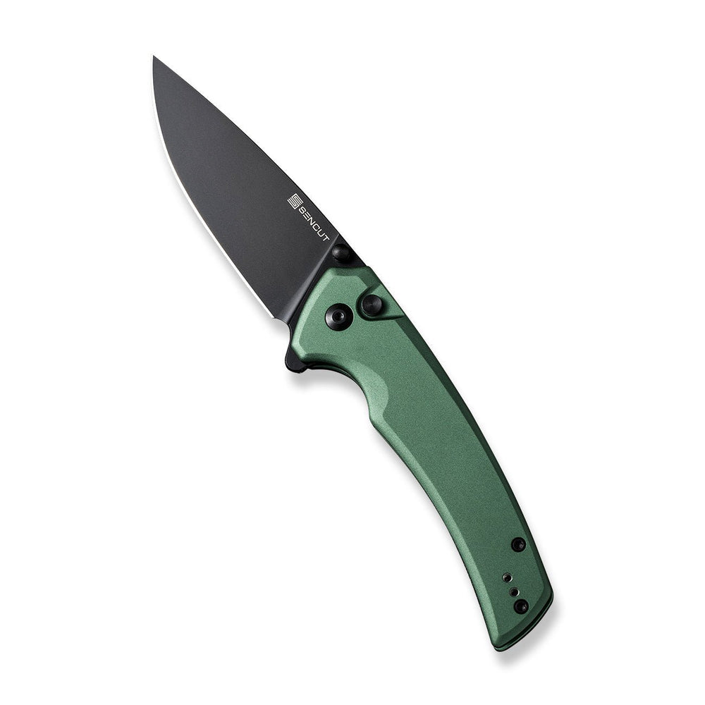 SENCUT Serene Flipper & Button Lock & Thumb Stud Knife Aluminum Handle (3.48" D2 Blade) S21022B-5