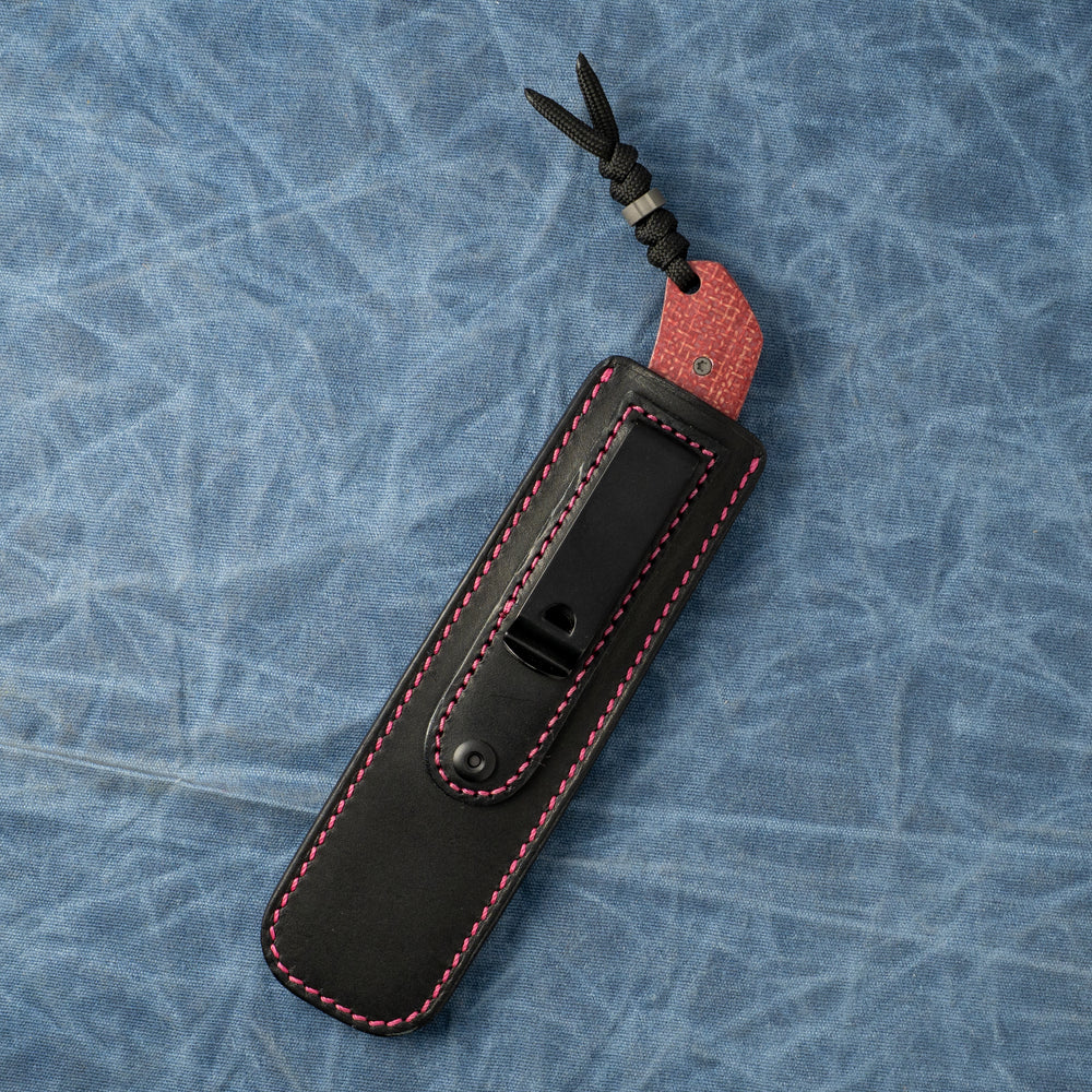 JACK WOLF KNIVES BORDERTOWN BOWIE - VIBE BORDEAUX JUTE MICARTA
