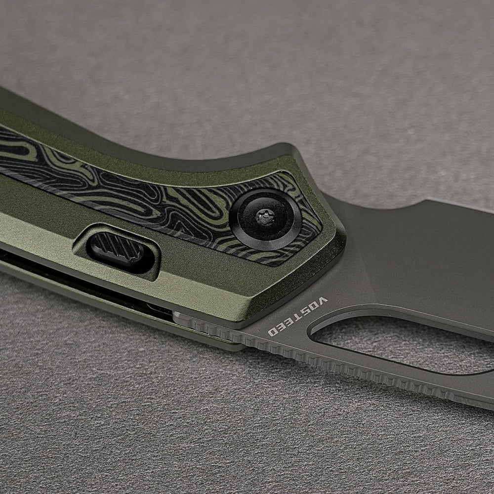 VOSTEED Kroc 329 -Top Liner Lock (3.29" S35VN Blade & Aluminum & Topo G10 Handle) - A1812