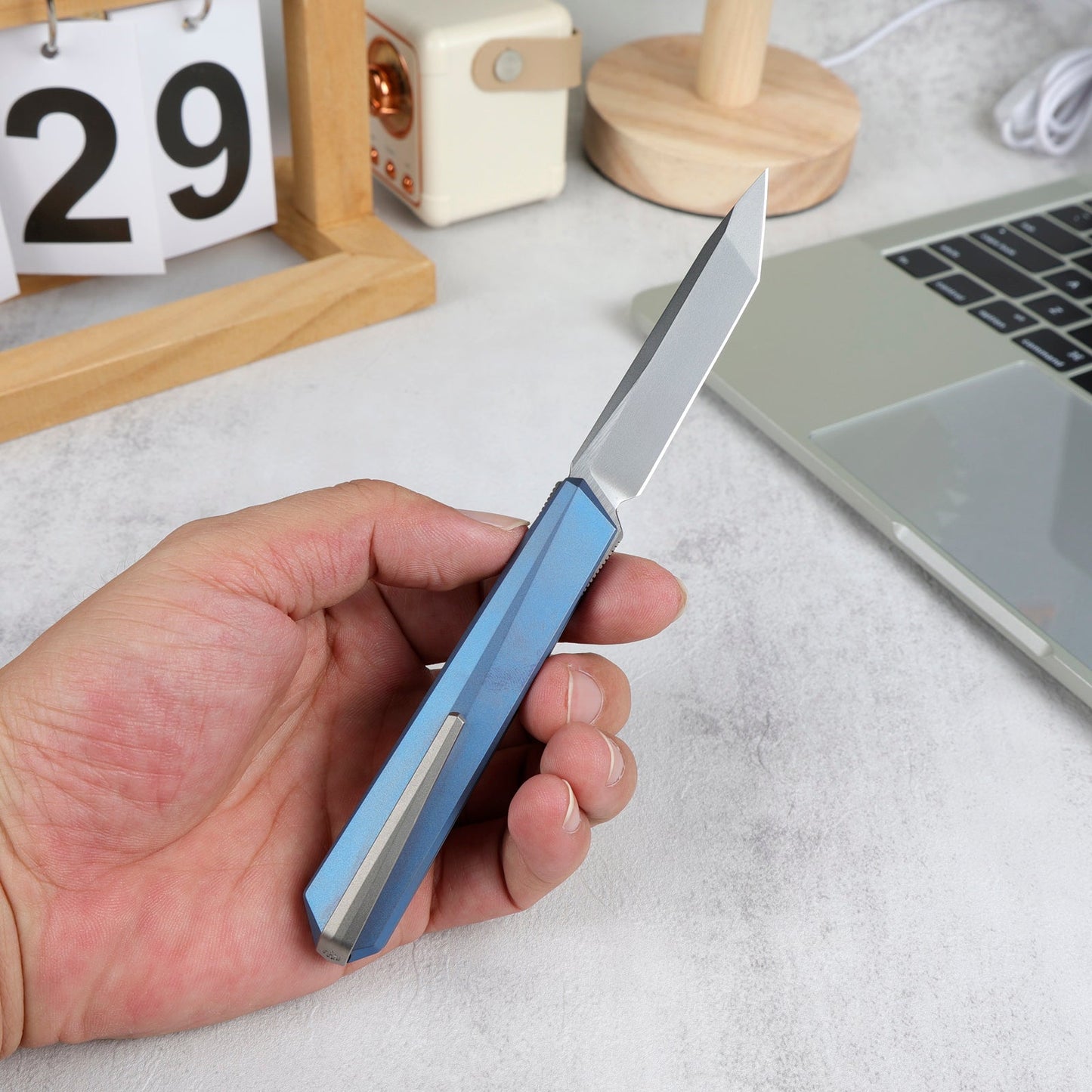 REMETTE RT-ELIGO Knife M390 Blade Titanium Handle Double Detent Lock Folding Pocket EDC Knife EGB4