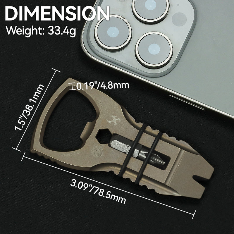 KANSEPT KNIVES PryOfSorts Titanium EDC Multi-Tool | Pry Bar, Bottle Opener & Magnetic Bit Driver | Bronze Anodized | Designed by Koch Tools-C010A4