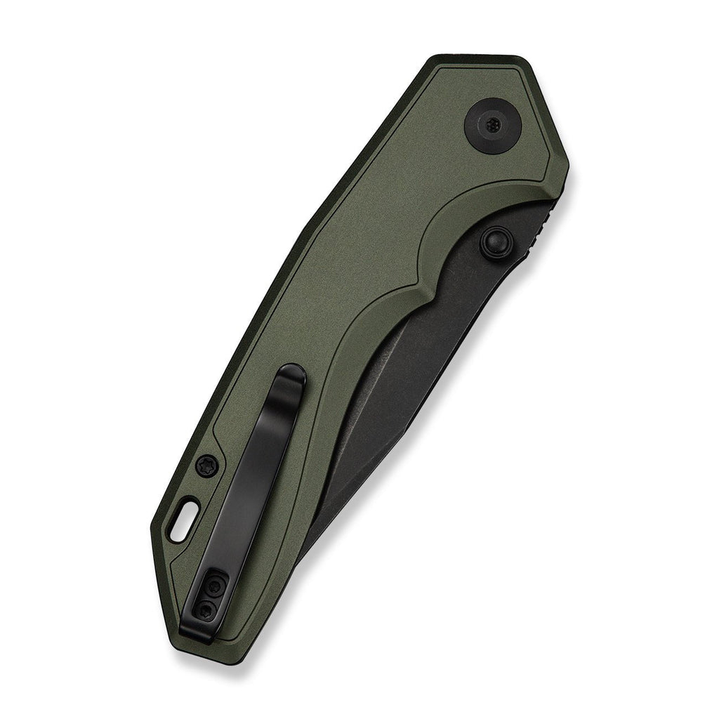 CIVIVI ELITE Brova Thumb Stud & Top Liner Lock Knife Forest Green Aluminum Handle (3.41" Black Stonewashed CPM S35VN Blade) CE25093-3