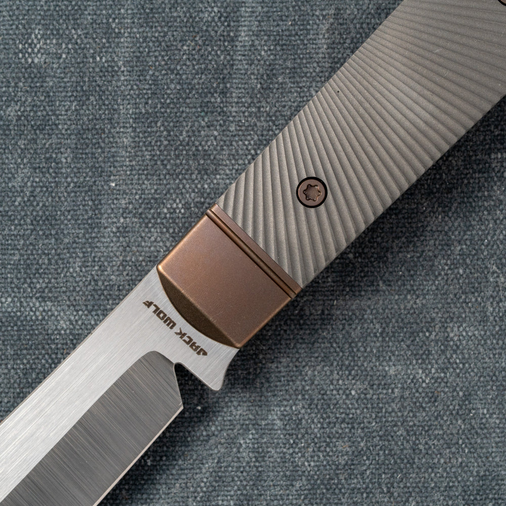 JACK WOLF KNIVES BACKWOODS FIXEDC - TITANIUM STARBURST