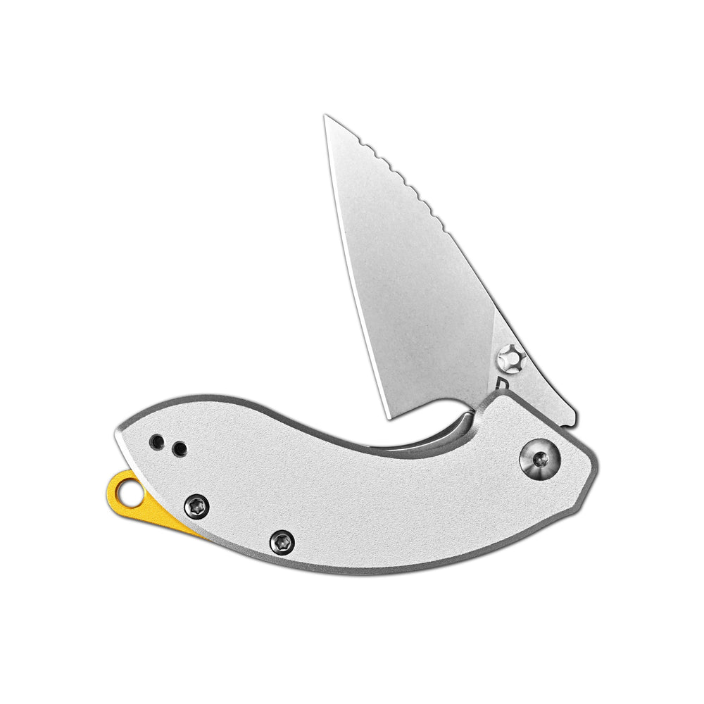 CJRB Spud Thumb Stud & Liner Lock Neck Knife Gray Aluminum Handle(2.34'' AR-RPM9 Steel Stone Wash Blade) J1971-GY