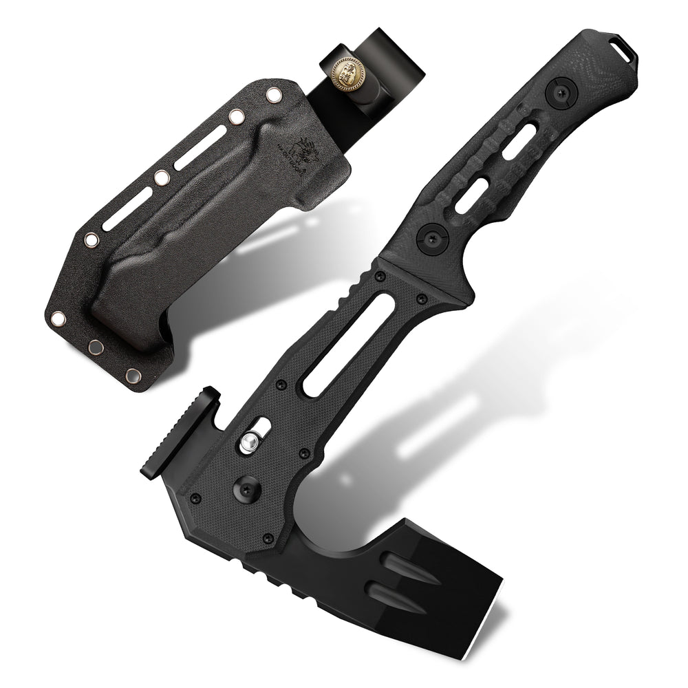 HX OUTDOORS FALCILUX Folding Hatchet | 9.25" Overall Length | DC53 Blade | Black G10 Handle