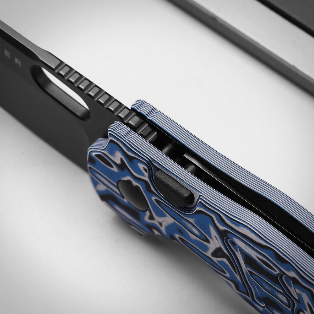 KIZER CUTLERY Sheepdog® C01C 2.9 BS | Kizer Button Liner Lock™ | Nitro-V | Vortex Pattern Micarta | PVD Coating | KizerV™ 3488.29BSA1