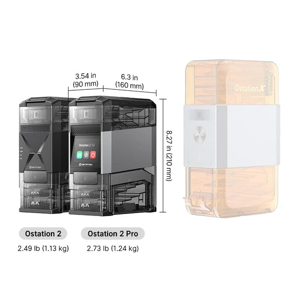 OLIGHT Ostation 2 Series 3-in-1 Smart Battery Hub for AA & AAA Rechargeable Ni-MH & Li-ion Batteries