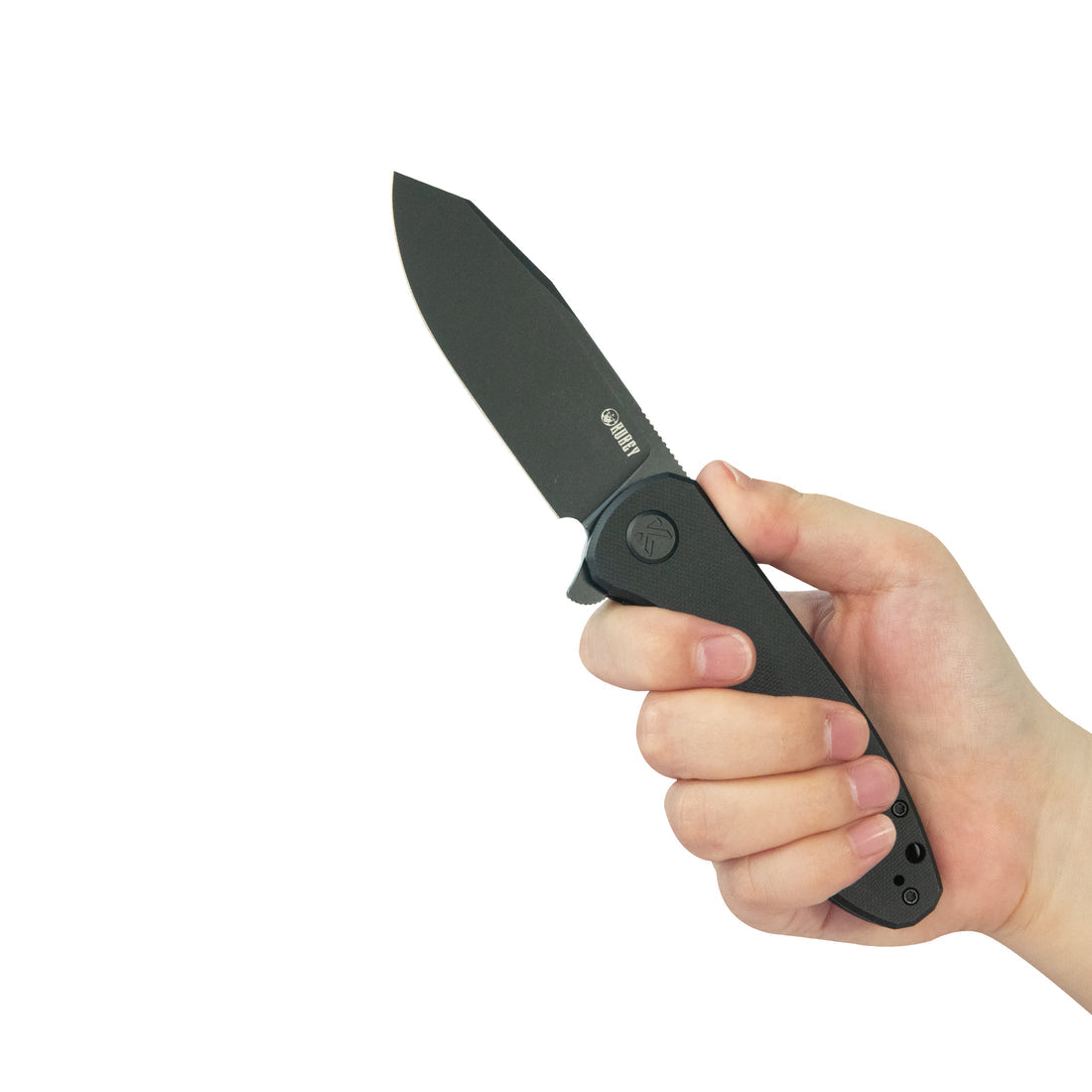 KUBEY Master Chief Outdoor Folding Pocket Knife Black G10 Handle 3.43" Blackwash 14C28N KU358N