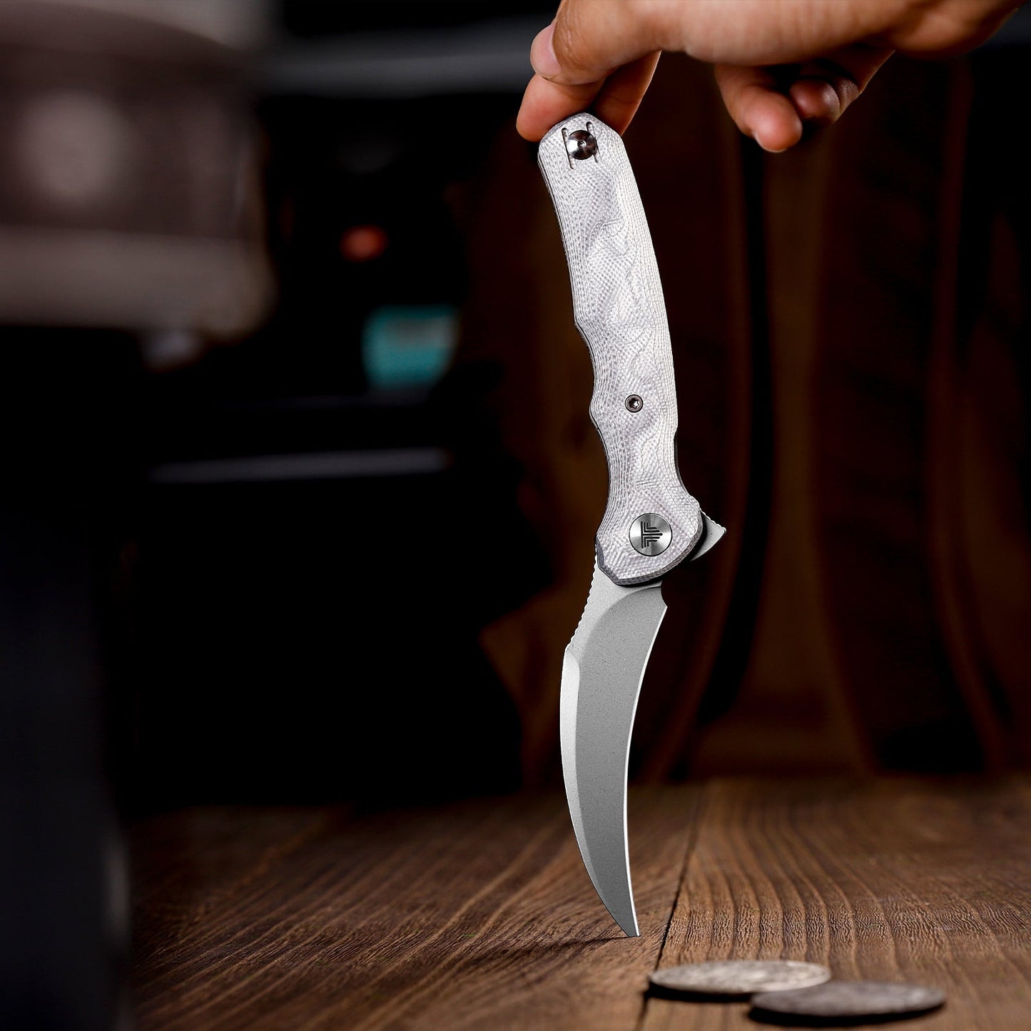 TRIVISA Lacerta-AL Liner Lock EDC Folding Pocket Knife 3.34'' 14C28N Steel Blade,Aluminum Foil Handle,Tiguass Design