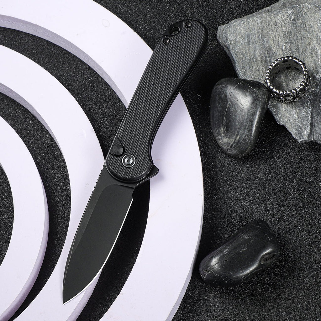 CIVIVI Button Lock Elementum II Flipper Knife G10 Handle (2.96" Nitro-V Blade) C18062P-1