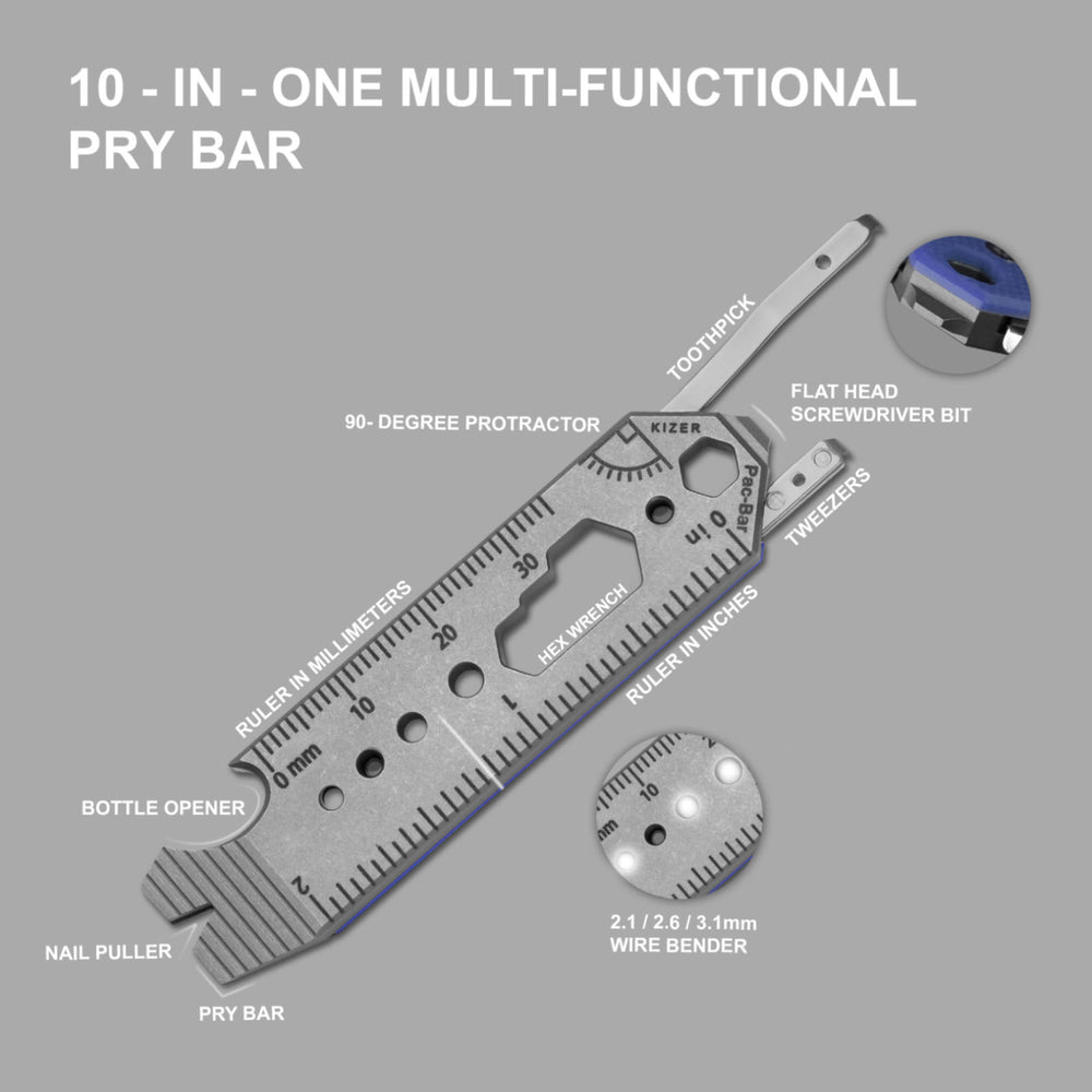 Kizer Titanium & G10 EDC Multi-Functional Tools Pac-Bar