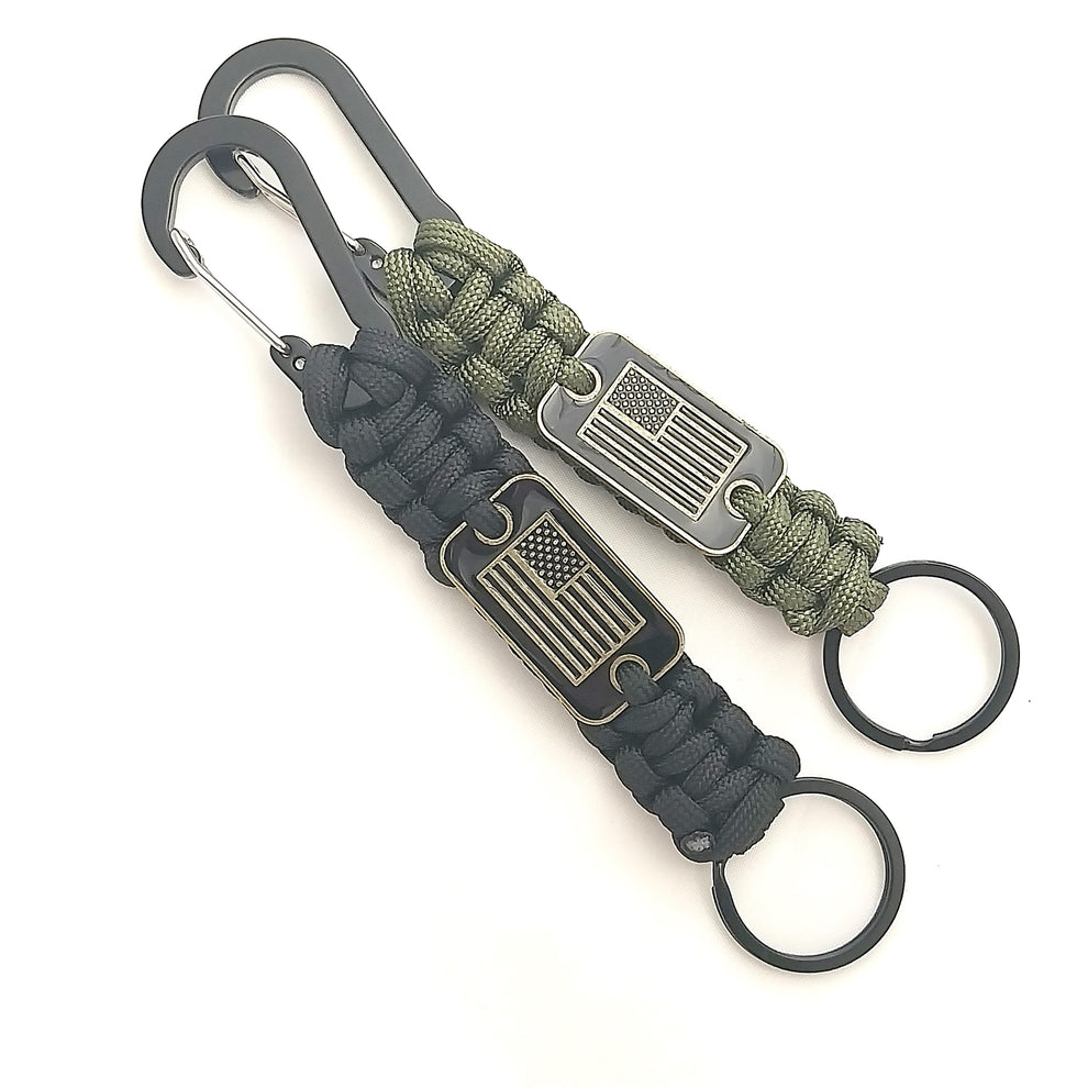 Coeburn Tool Paracord Keychain Lanyard & Steel Clip w/ Flag Emblem