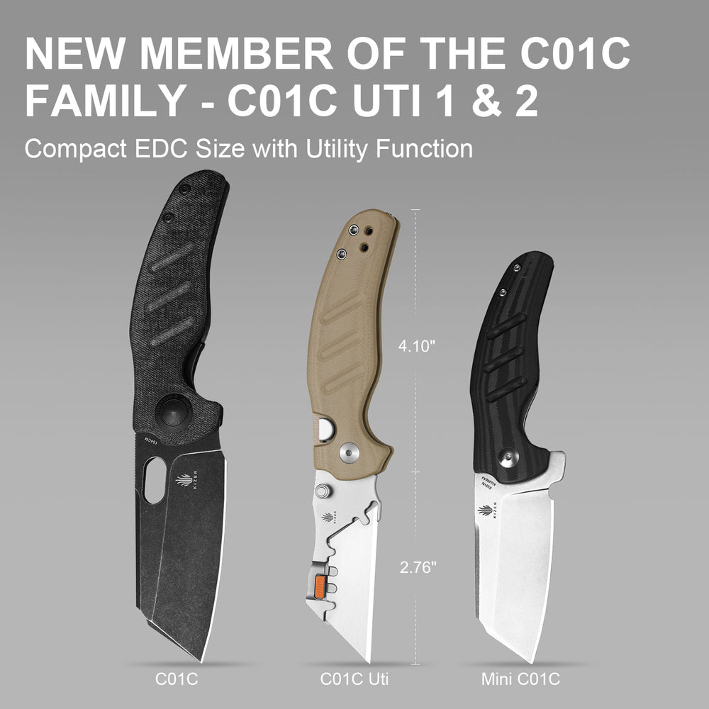 KIZER CUTLERY Sheepdog Utility Knives | C01C Uti 2 | 5Cr15MoV | G10 | V3488.29JNA2
