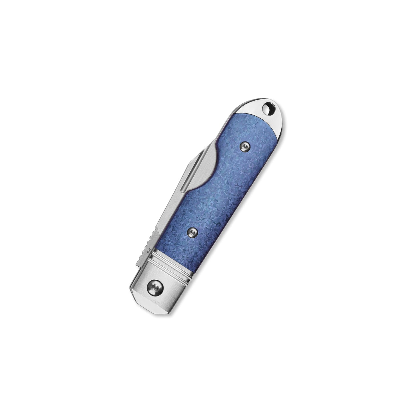 QSP Moray Slip Joint Pocket Knife Vanax blade Blue Crystal Titanium Handle-Limited Edition