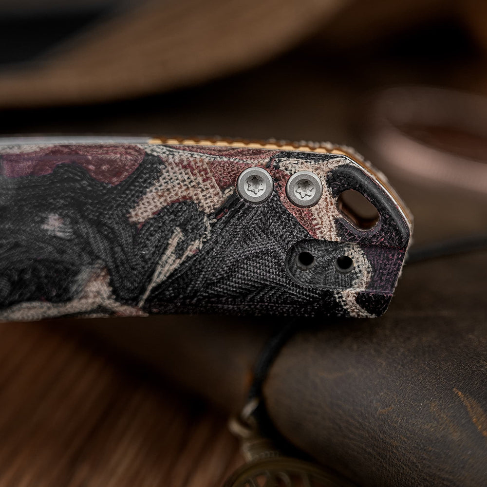 VOSTEED Psyop - Top Liner Lock Knife (3.32" Elmax Blade & Current Micarta Handle) - A2234