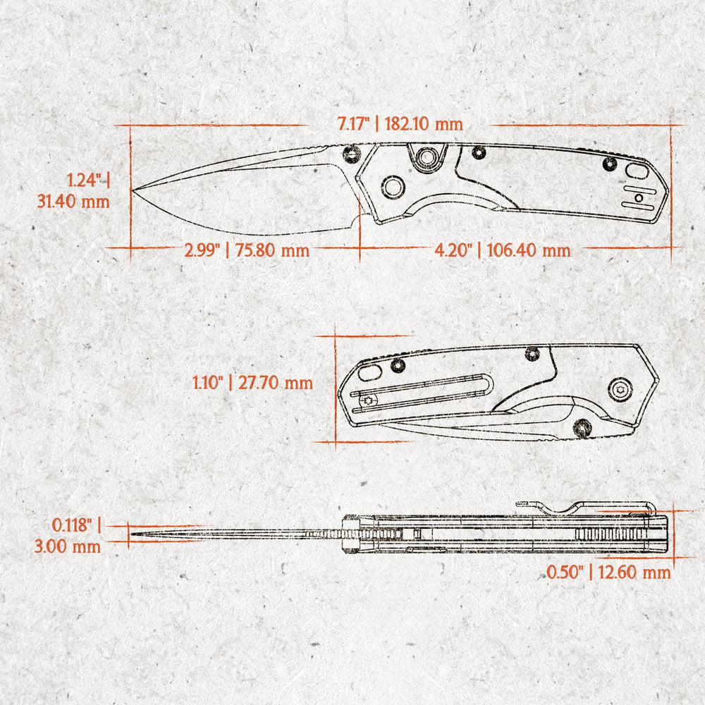 VOSTEED Psyop - Top Liner Lock Knife (2.99" S35VN Blade & Norplex UltreX™ Micarta Handle) - A2232
