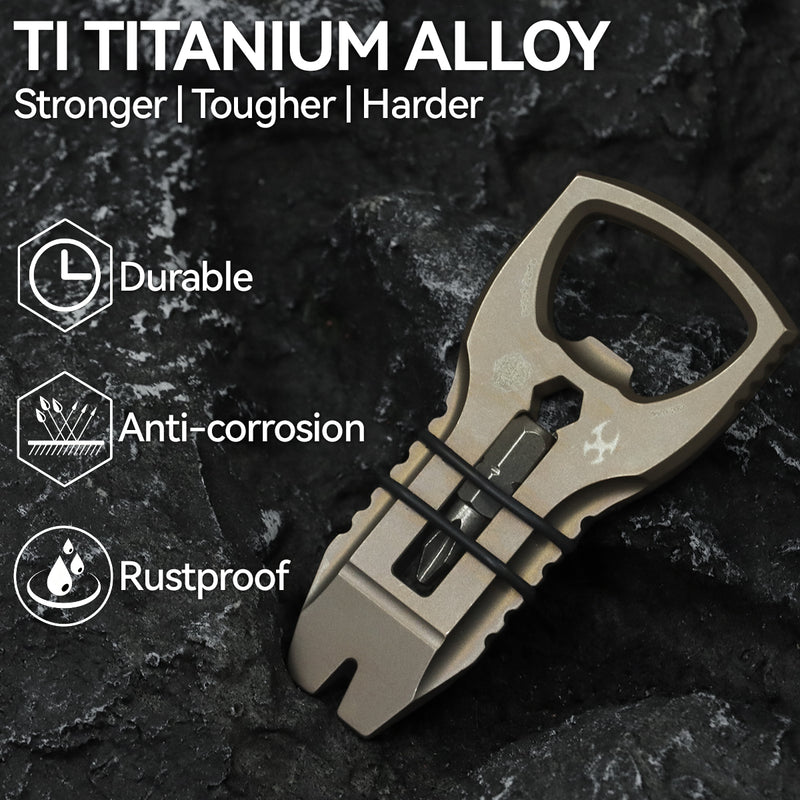 KANSEPT KNIVES PryOfSorts Titanium EDC Multi-Tool | Pry Bar, Bottle Opener & Magnetic Bit Driver | Bronze Anodized | Designed by Koch Tools-C010A4