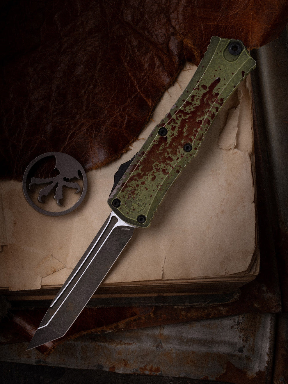 Microtech Gear Hera® II Mini T/E SIGNATURE SERIES OUTBREAK DEEP ENGRAVED Standard (1704M-1OBDS)