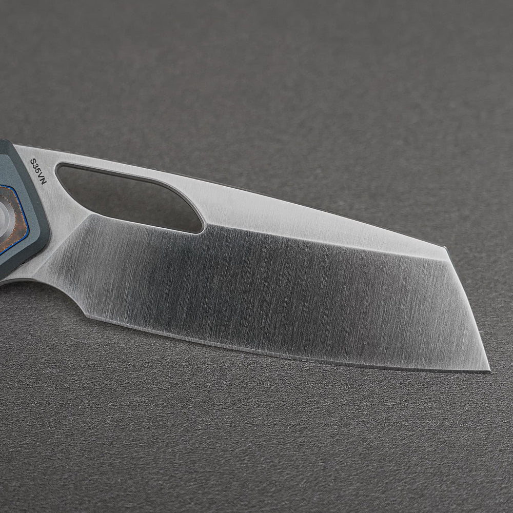 VOSTEED Kroc 329 -Top Liner Lock (3.29" S35VN Blade & Aluminum & Ocean Micarta Handle) - A1813
