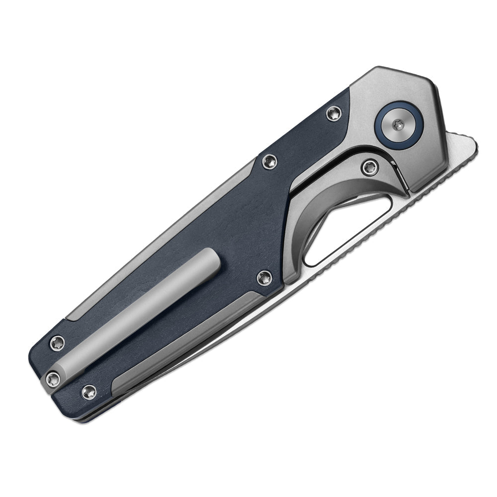 KIZER CUTLERY Serpentine | M390 | Titanium & Blue Richlite | Satin