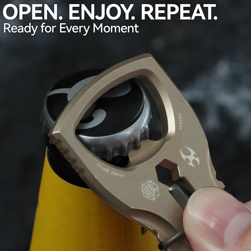 KANSEPT KNIVES PryOfSorts Titanium EDC Multi-Tool | Pry Bar, Bottle Opener & Magnetic Bit Driver | Bronze Anodized | Designed by Koch Tools-C010A4