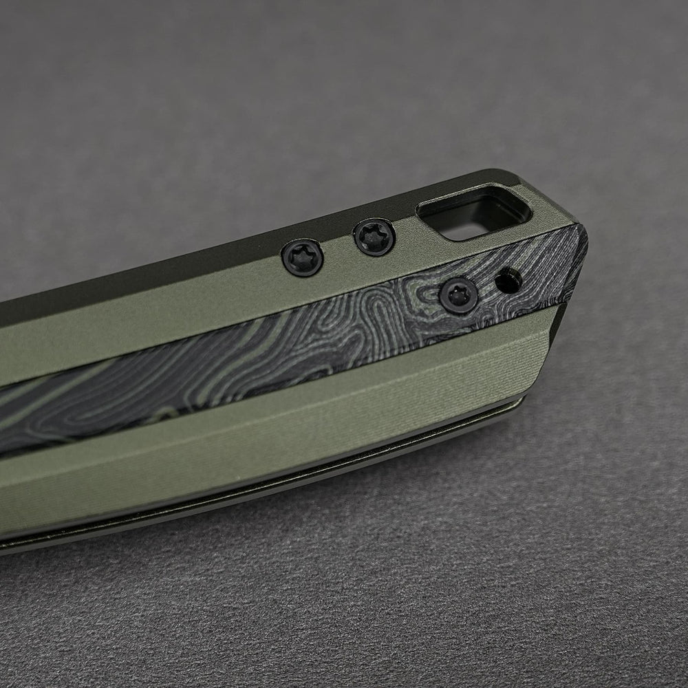 VOSTEED Kroc 329 -Top Liner Lock (3.29" S35VN Blade & Aluminum & Topo G10 Handle) - A1812