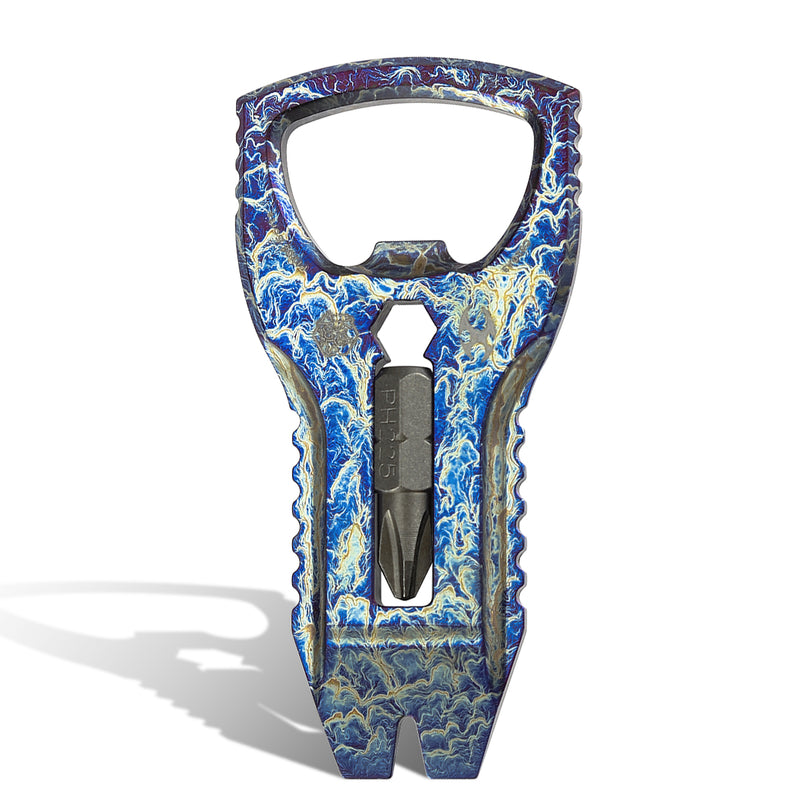 KANSEPT KNIVES PryOfSorts Titanium EDC Multi-Tool | Pry Bar, Bottle Opener & Magnetic Bit Driver | Lightning Strike Finish | Designed by Koch Tools-C010A3