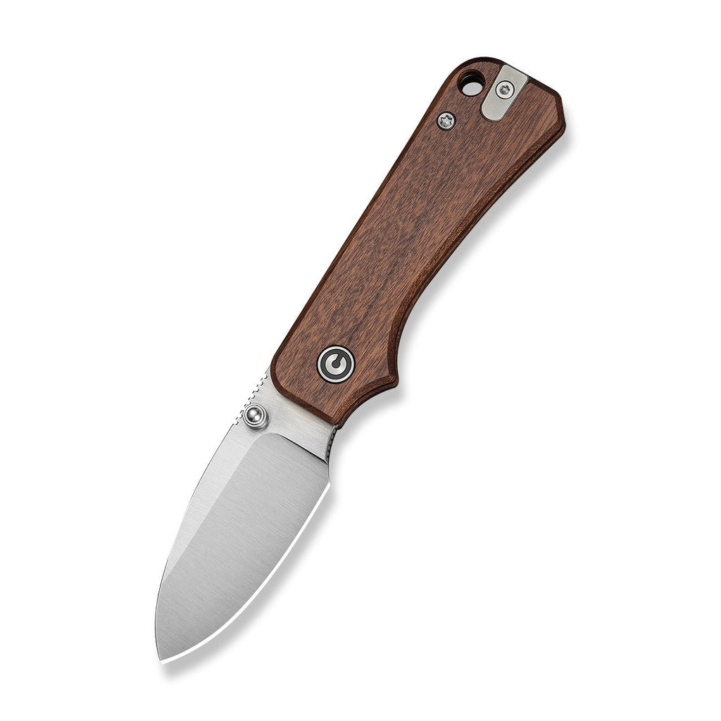 CIVIVI Baby Banter Slip Joint Thumb Stud Knife Guibourtia Wood Handle (2.34" Satin Finished Nitro-V Blade) C25066A-2