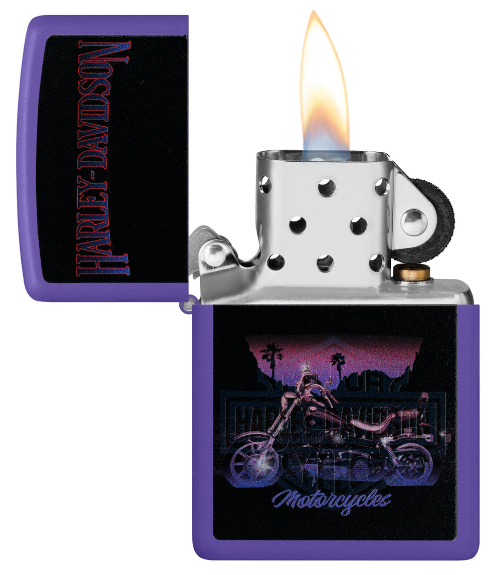 ZIPPO Harley-Davidson® Black Light Motorcycle Design
