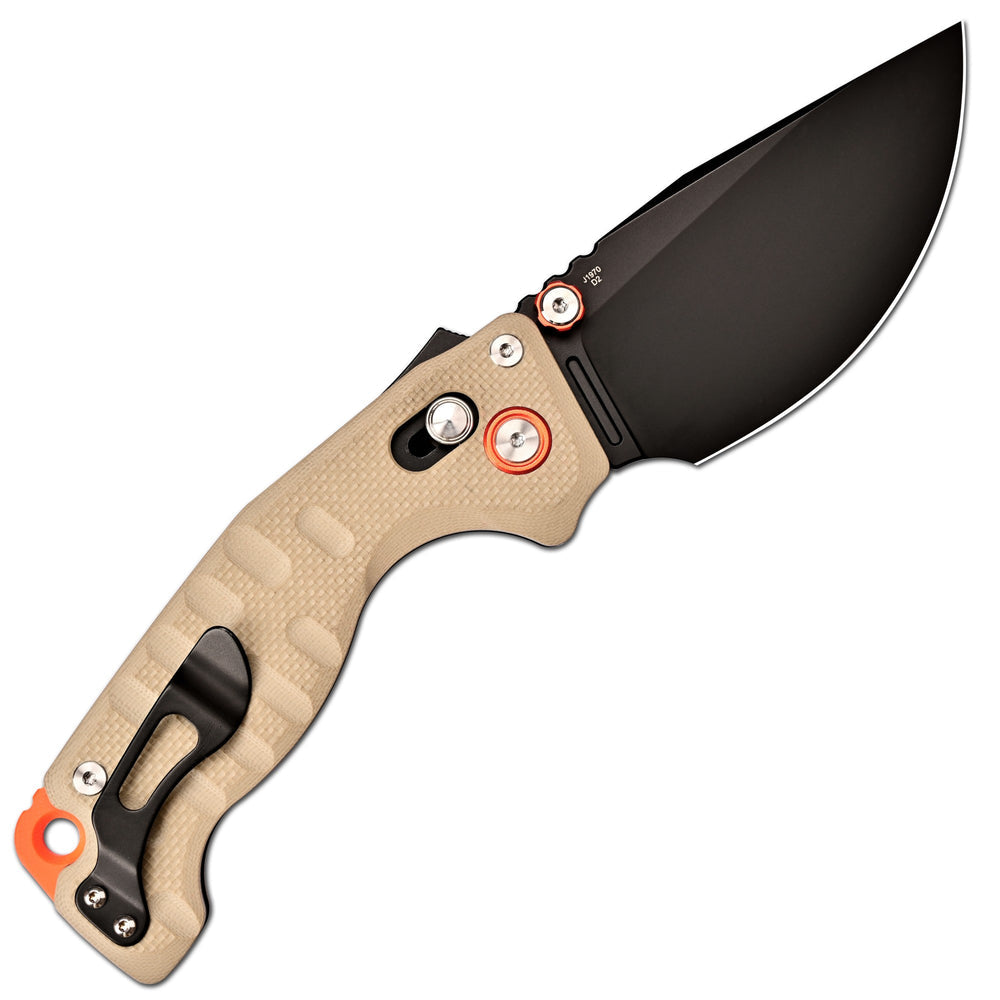 CJRB Doubletap Thumb Stud & Recoil Lock V2 Tatical Knife Desert G10 Handle(3.86'' D2 Black PVD Coating Blade) J1970-BDE