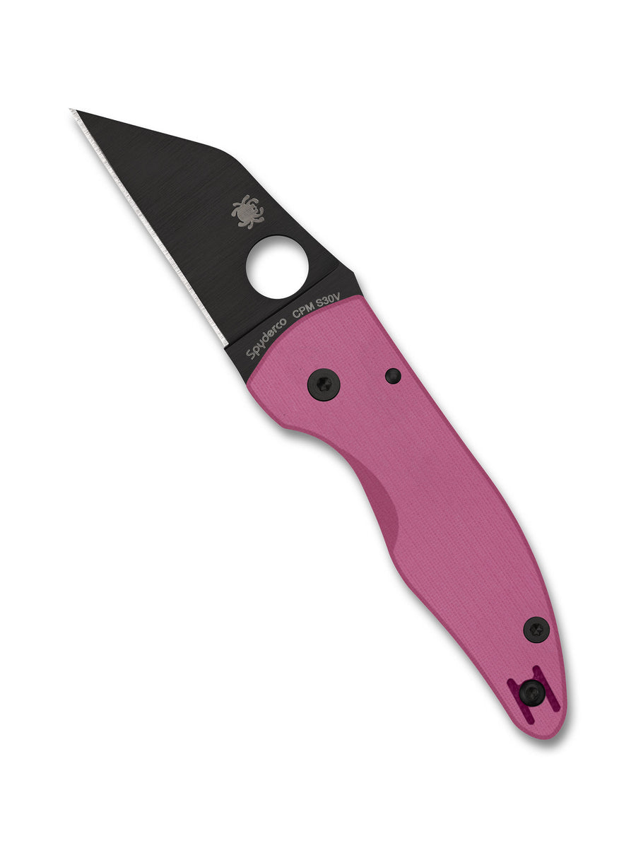 SPYDERCO MicroJimbo™ Pink G-10 Black Blade Sprint Run®