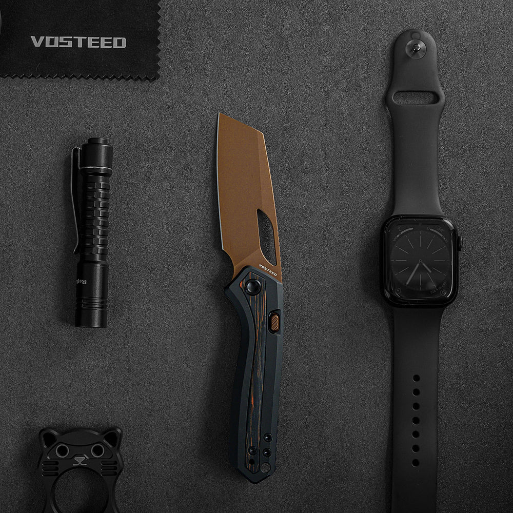 VOSTEED Kroc -Top Liner Lock (2.99" S35VN Blade & Aluminum & Topo G10 Handle) - A1802