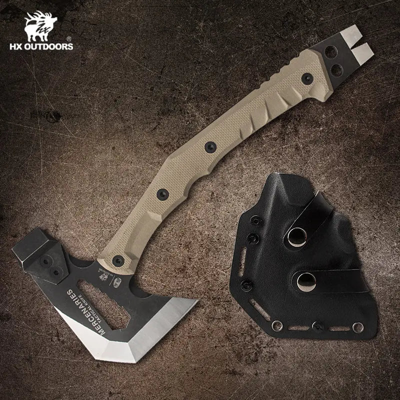 HX OUTDOORS GUARDIANS Hatchet | 13" Overall Length | 420 Blade | TAN G10 Handle