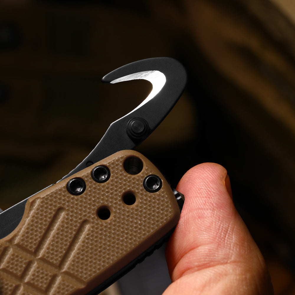 KIZER CUTLERY Aegis T | Serrated AEB-L Blade | G10 | Rescue Hook & Glass Breaker