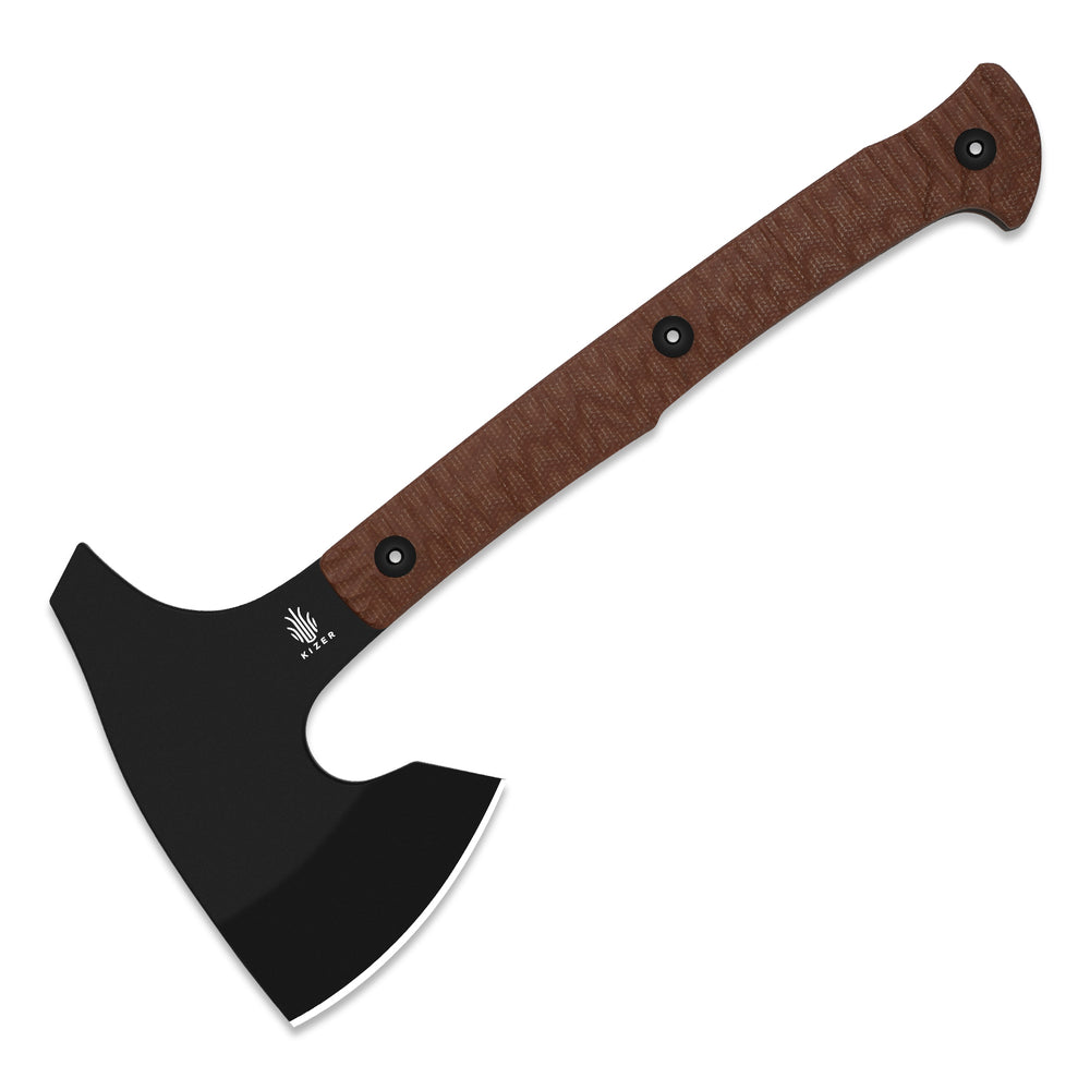 KIZER CUTLERY Urus | Lightweight Axe | 1095 | Black Coating | Micarta | Camping Outdoor Tool | KizerV™ 1073A1