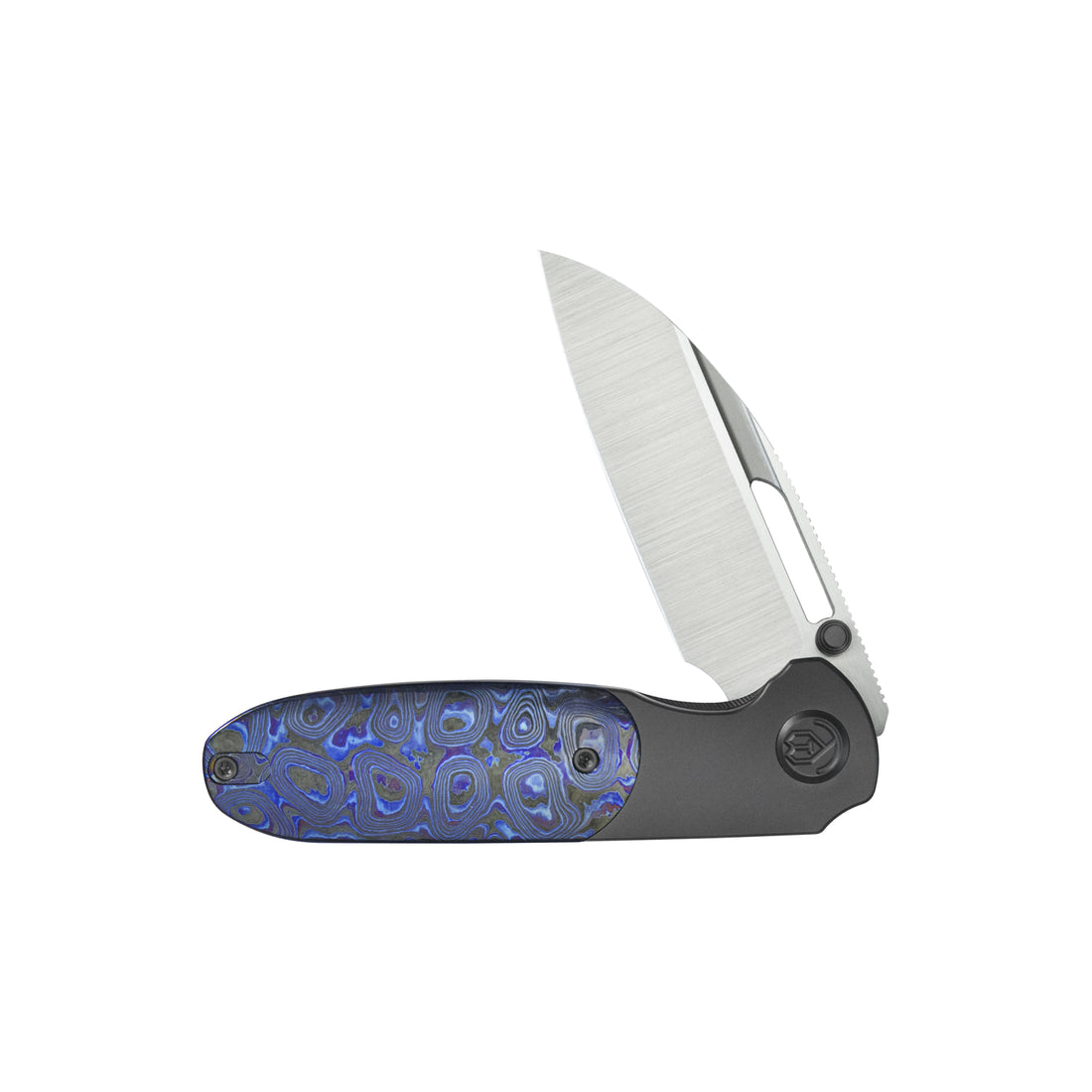 KB Icicle Pocket Folding Knife Frame Lock DLC Titanium with Zircuti Inlays 3.50" Belt Satin Elmax Blade KB432C