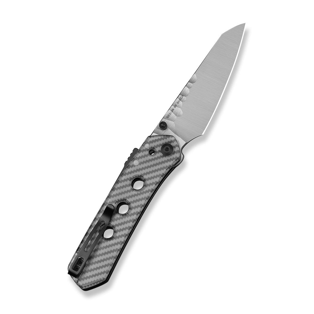 CIVIVI Vision FG Thumb Stud & Superlock Knife Polished Clear Lexan Handle (3.54" Satin Finished Nitro-V Blade With Rock-Grind Pattern) C22036-8