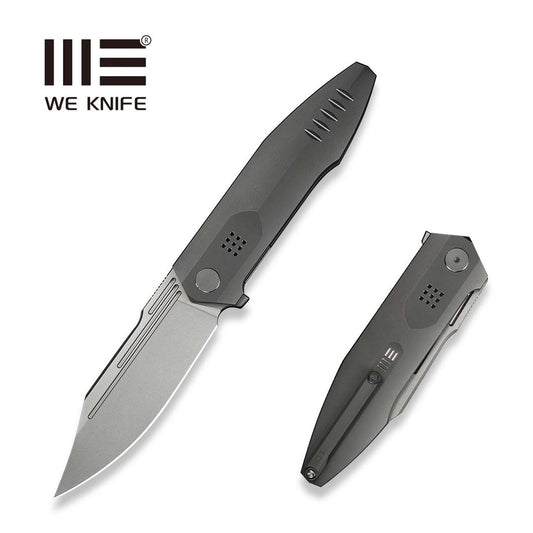 WEKNIFE Flight Line Flipper Knife Dark Gray Titanium Handle (3.81" Stonewashed Bohler M390 Blade) WE23089-1