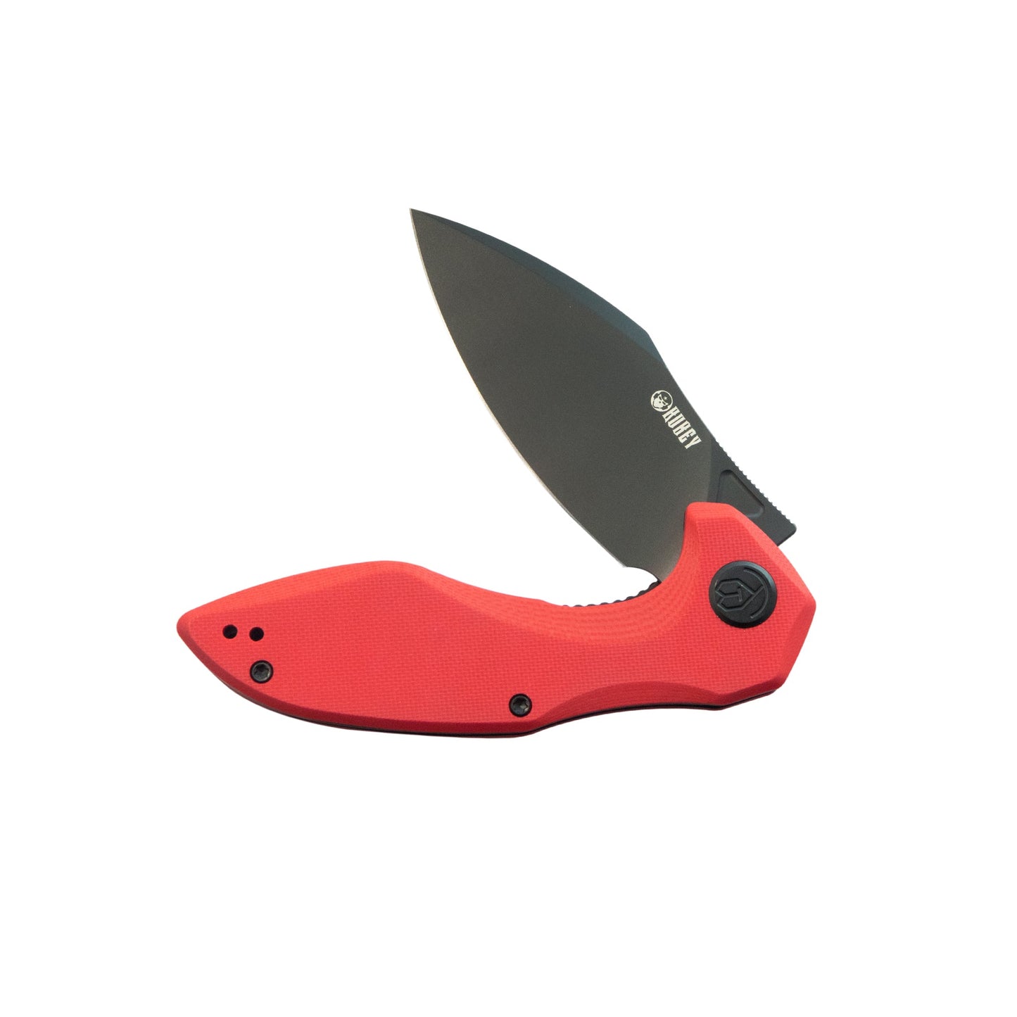 Kubey Noble Flipper Folding Knife Red G10 Handle 3.15" Blackwash 14C28N KU236P