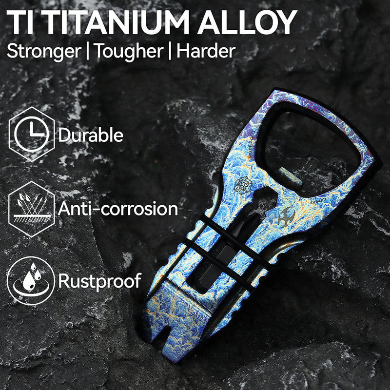 KANSEPT KNIVES PryOfSorts Titanium EDC Multi-Tool | Pry Bar, Bottle Opener & Magnetic Bit Driver | Lightning Strike Finish | Designed by Koch Tools-C010A3
