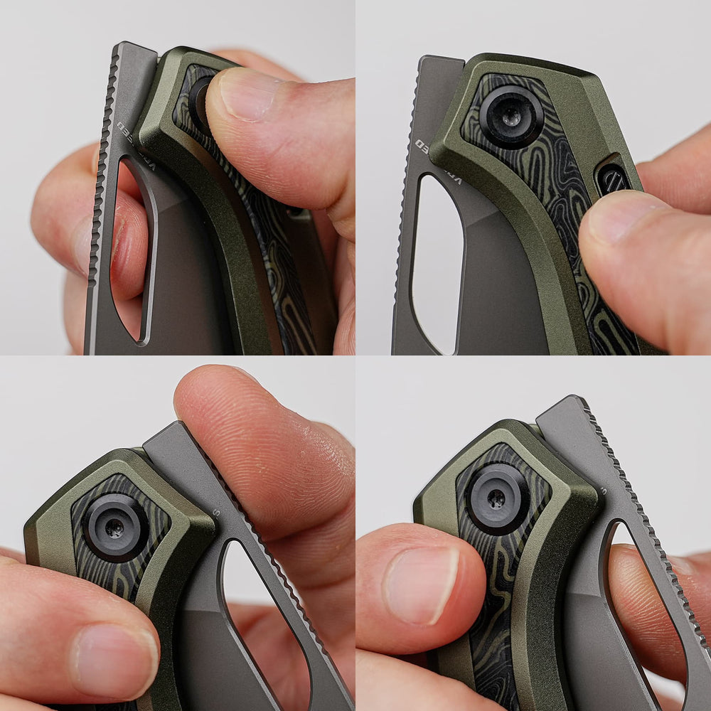 VOSTEED Kroc 329 -Top Liner Lock (3.29" S35VN Blade & Aluminum & Topo G10 Handle) - A1812