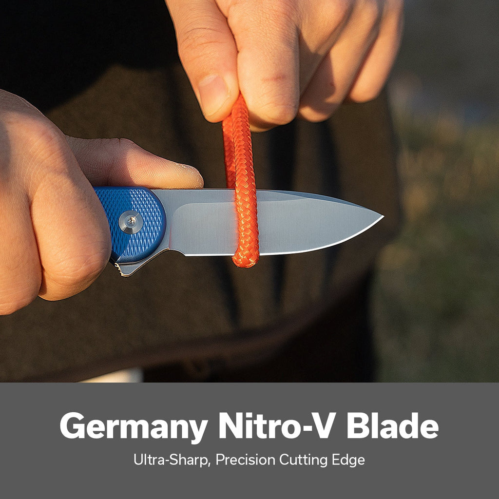 CIVIVI Button Lock Elementum II Flipper Knife Aluminum Handle (2.96" Nitro-V Blade) C18062PD-2